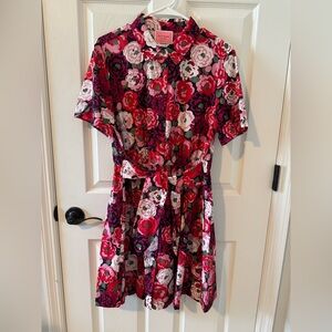 Kate Spade Red and Pink Floral Dress